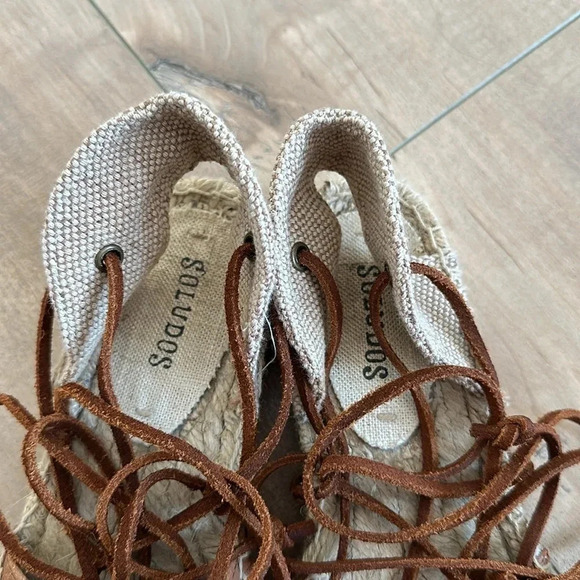 Soludos Leather Espadrilles Platform Gladiator Sz 6 - Picture 10 of 13